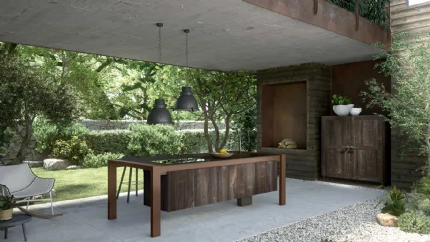 Cucina Design lineare in legno Cook Eat 02 di Pedini