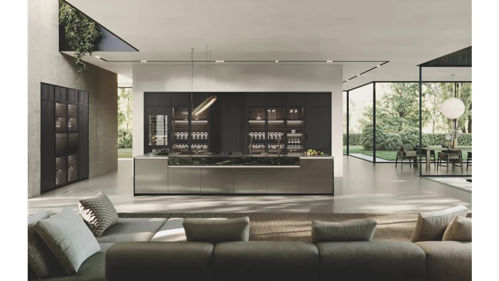 Cucina Design con isola Hily Legno di Binova