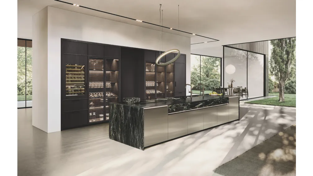 Cucina Design con isola Hily Legno di Binova