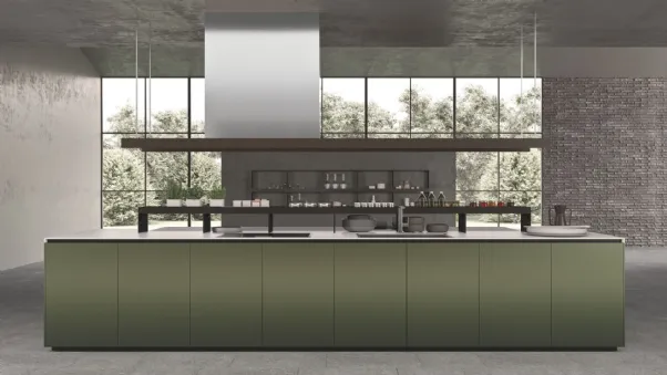 Cucina Design lineare in acciaio K016 03 di Pedini