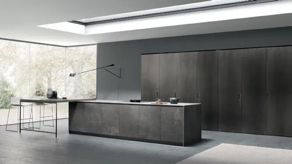 Cucina Design in gres con penisola Moka 01 di Pedini