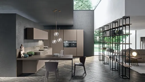 Cucina Design in laminato con penisola Moka 05 di Pedini