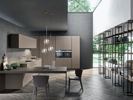 Cucina Design in laminato con penisola Moka 05 di Pedini