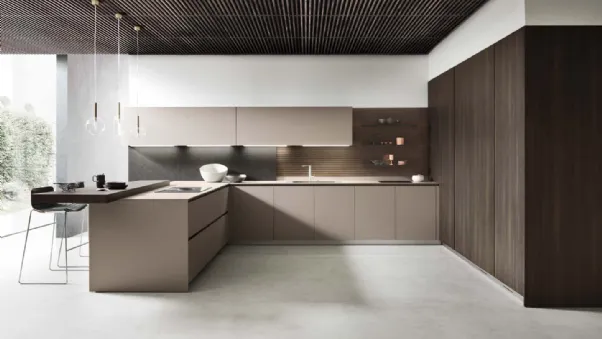 Cucina Design con penisola Moka 01 di Pedini