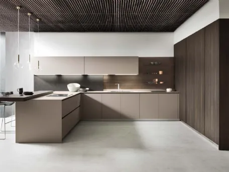 Cucina Design con penisola Moka 01 di Pedini