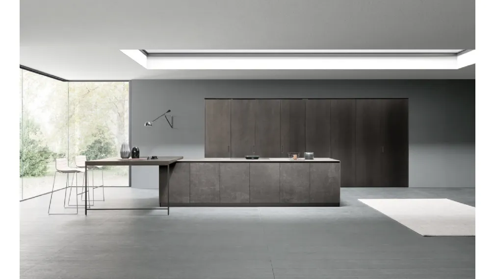 Cucina Design con isola Moka 02 di Pedini