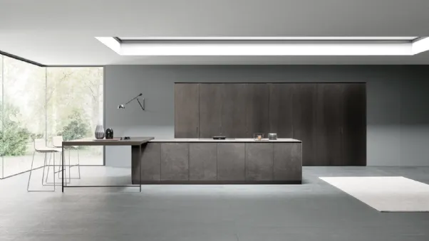 Cucina Design con isola Moka 02 di Pedini