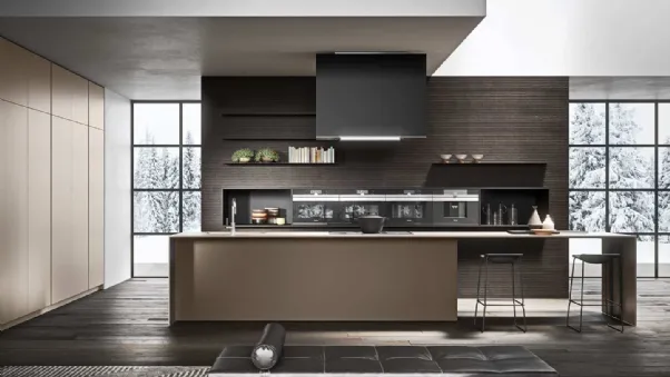 Cucina Design con isola Moka 03 di Pedini
