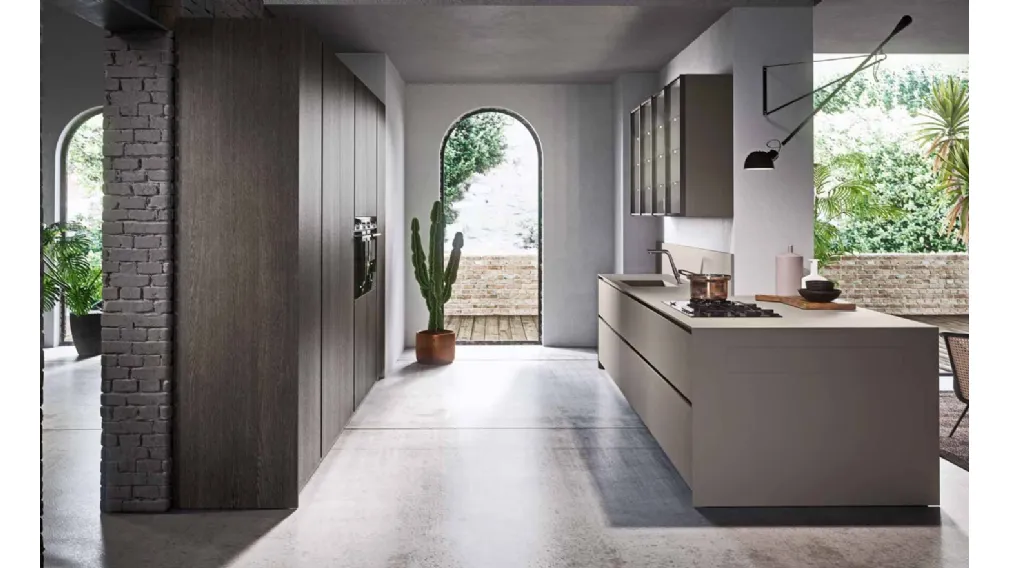 Cucina Design con penisola Moka 05 di Pedini