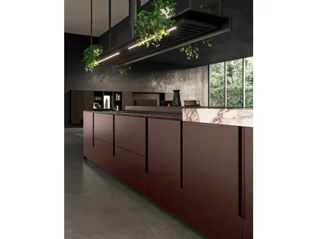 Cucina Design in laccato opaco e top in gres Vogue di Binova