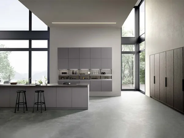 Cucina Design con isola Quadra 10 02 di Pedini