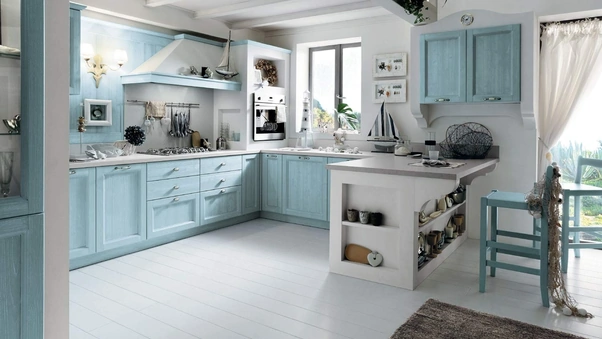 Cucina in Muratura con penisola Everyday Anice Talcato di Callesella