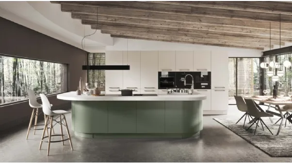 Cucina Moderna ad isola in laccato opaco Berlino di Ar-Tre