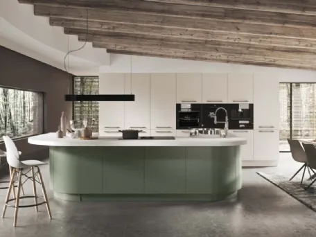 Cucina Moderna ad isola in laccato opaco Berlino di Ar-Tre