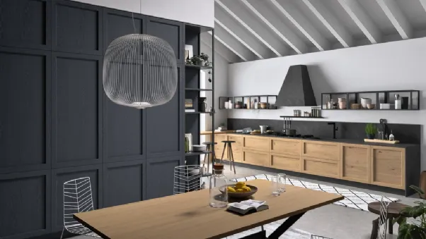 Cucina Moderna lineare in rovere nodato Infinity 02 di Ar-Tre