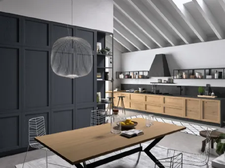Cucina Moderna lineare in rovere nodato Infinity 02 di Ar-Tre