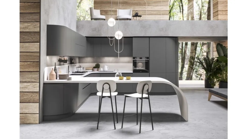 Cucina Moderna angolare con penisola Los Angeles di Ar-Tre