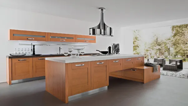 Cucina Moderna ad isola in ciliegio Quadra di Ar-Tre