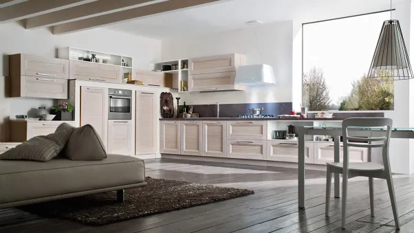 Cucina Moderna lineare in pino gessato Vela Peschiera del Garda di Ar-Tre