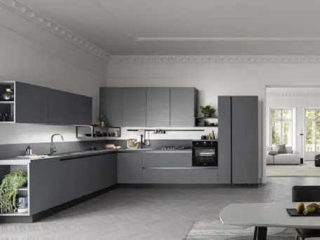 Cucina Moderna angolare in laccato opaco Zoe Evolution di Ar-Tre