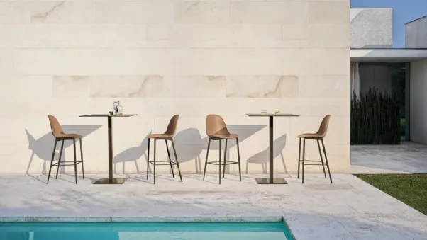 Tavolo con piano quadrato Alter alto Outdoor di Bontempi