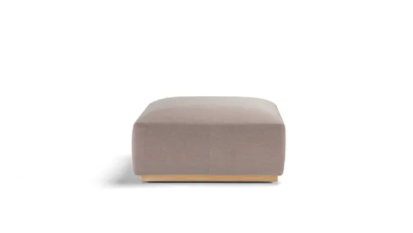 Pouf Palinfrasca in tessuto imbottito con base in legno massello di Teak di Molteni & C